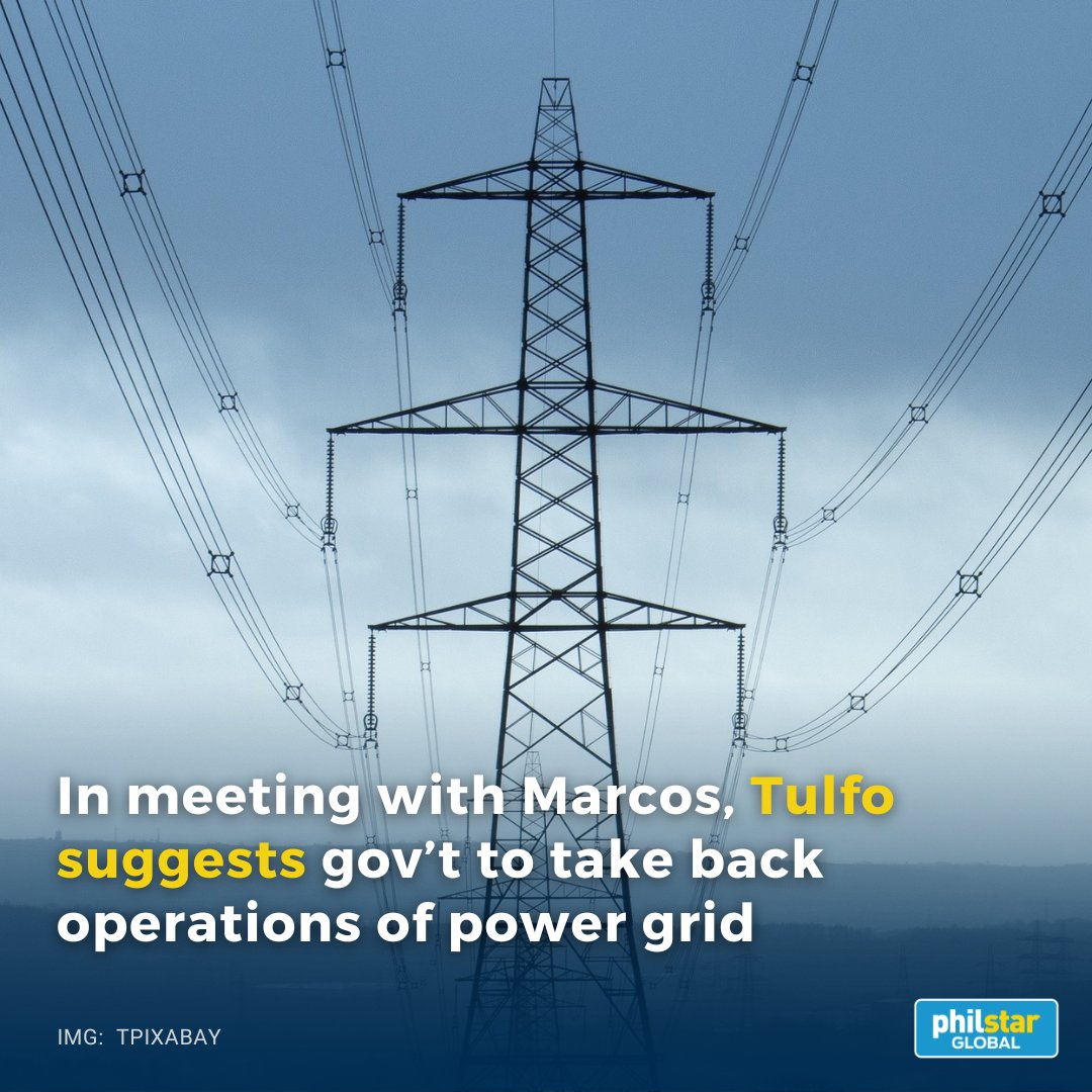 TULFO’S SUGGESTION TO MARCOS 

Sen. Raffy Tulfo suggested to President Ferdinand "Bongbong" Marcos Jr. that the government take back the operations of the country’s power grid, in a meeting with the chief executive on Monday.

Read: philstar.com/headlines/2023…