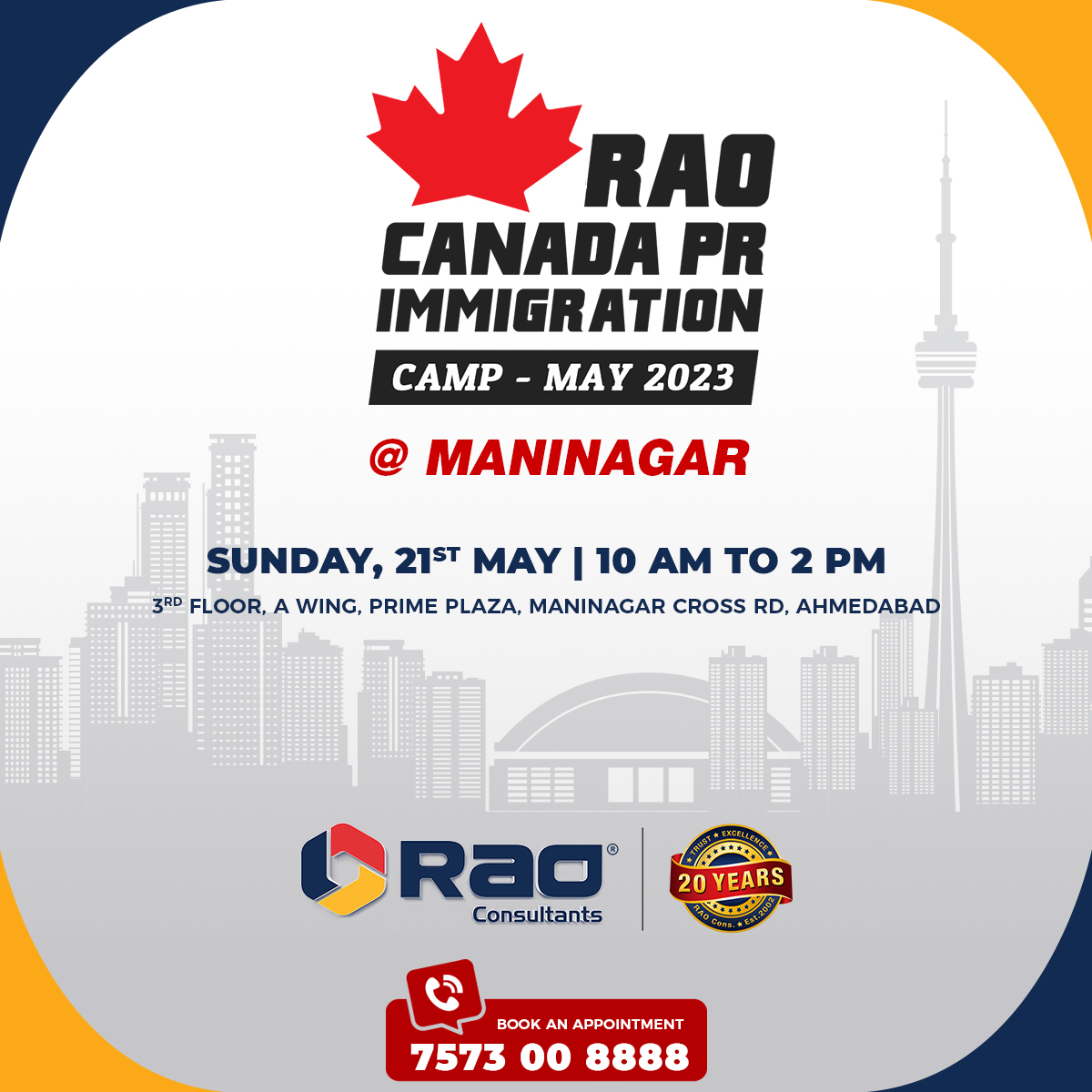 Rao_Consultants's tweet image. 🌟Calling all Canada Future PR Applicants! 🇨🇦✨

Here's a special invitation for all the individuals to the Canada PR camp.

Book: bit.ly/Rao-CanPR

#canadapr #canadaprprocess #canadaprvisa #canadapr2023 #canadaprseminar #settleincanada #maninagar #seminarinmaninagar