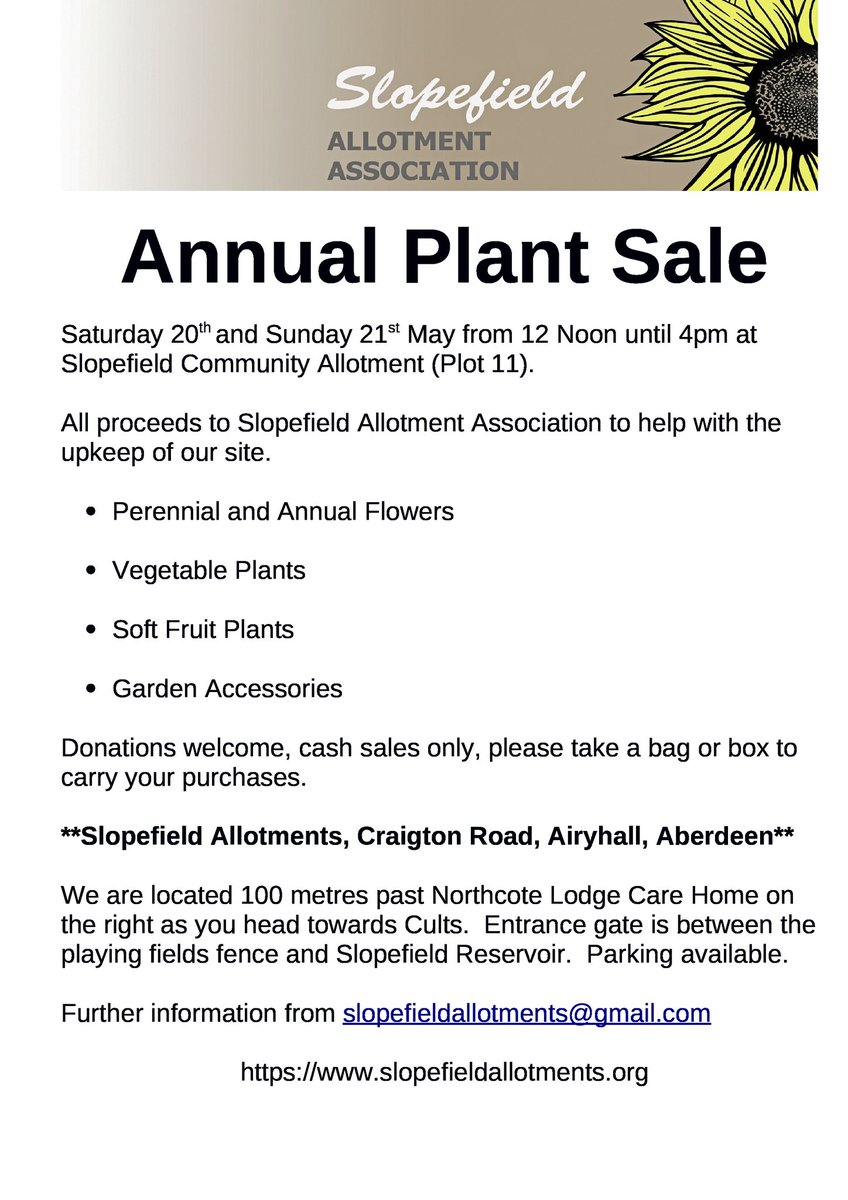 This weekend folks ..... 🌻🌻 ANNUAL PLANT SALE 🌻🌻 #growyourown #allotment #slopefield #loveyourplot #community #communitygrowing #plantsale