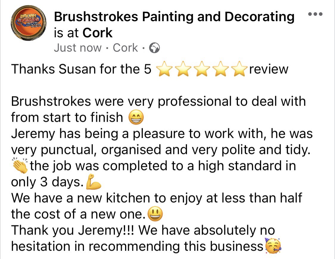 #happycustomer #localbusiness #painting #Cork #corkbusiness #painteranddecorater #paintedkitchens