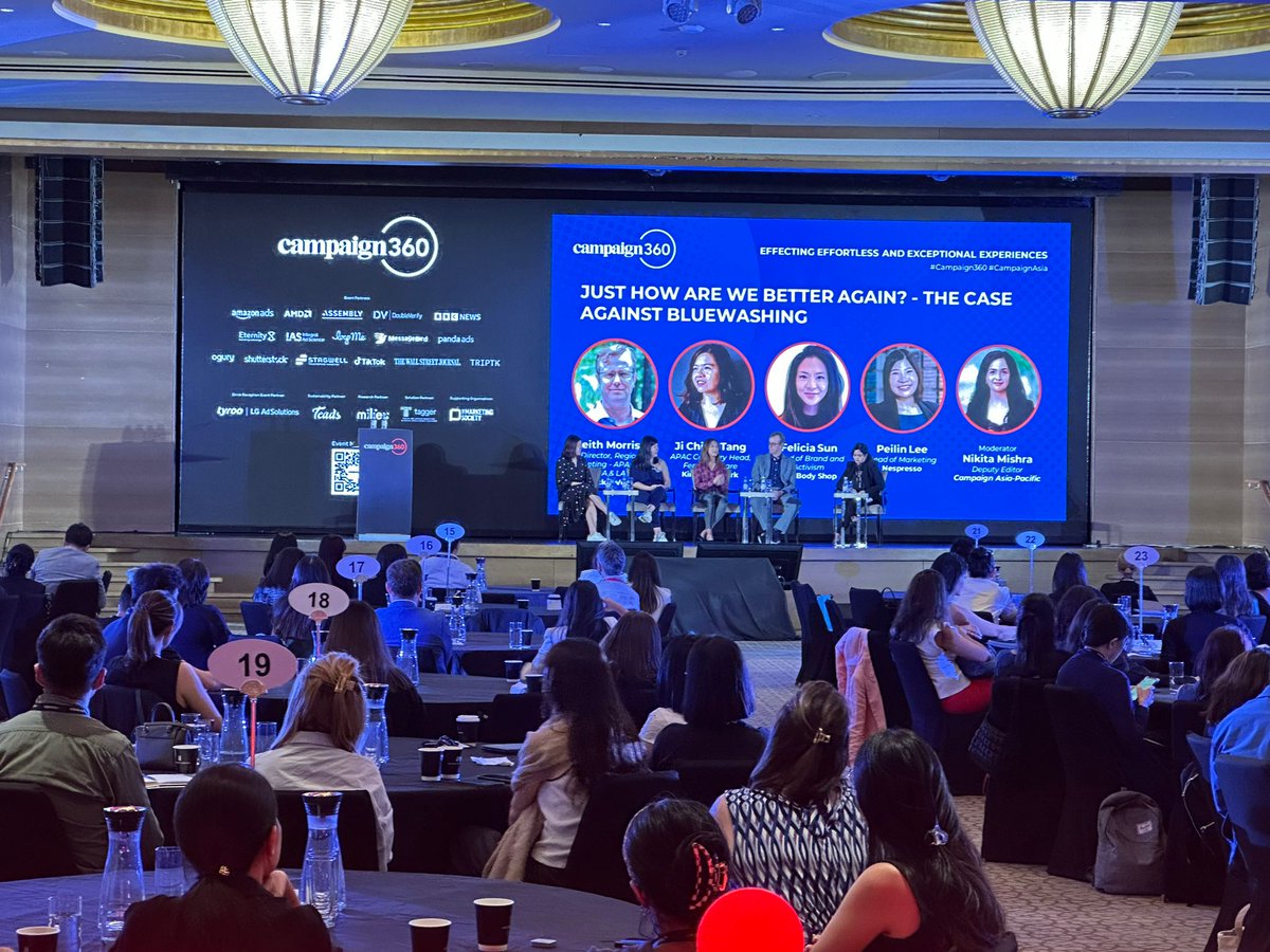 CampaignAsia's tweet photo. The second half of ๐๐ฎ๐บ๐ฝ๐ฎ๐ถ๐ด๐ป๐ฏ๐ฒ๐ฌ continues with a panel discussion on bluewashing led by @Black_Veatch, @KCCorp, @Nespresso, and @TheBodyShop. Agenda of the day: https://t.co/GcFxRSJx3h. #Campaign360 #CAevents #CampaignAsia #2023events #marketingevents https://t.co/gHxN7JMoQx