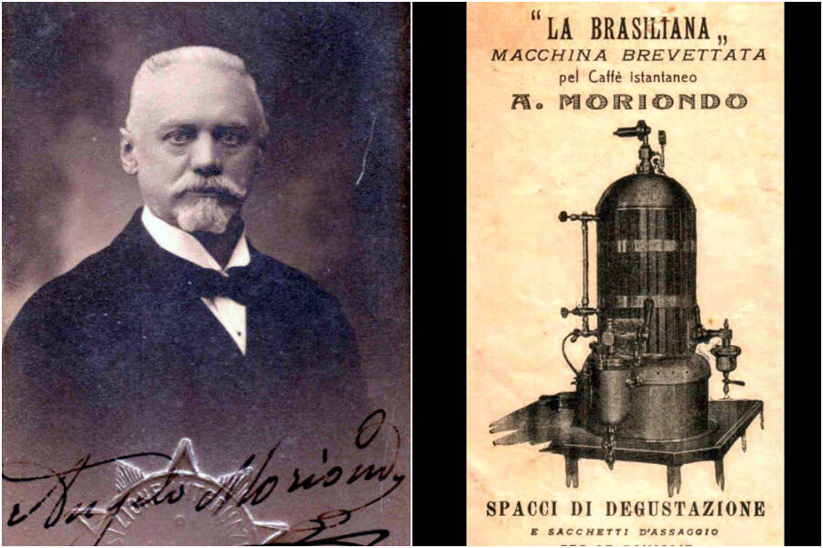 mariobianchi18's tweet photo. Il #16maggio 1884 #AngeloMoriondo ottiene il brevetto per la sua macchina per il caffè espresso. Era in rame e bronzo, alta 1 m. ed a forma di campana. All'Esposizione Generale al Valentino di Torino stava vicino un chiosco: lì i visitatori potevano degustare il caffè prodotto. https://t.co/d2PyqX520j