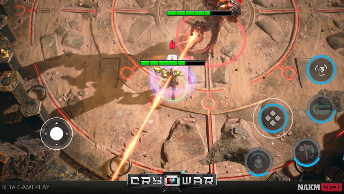 🕹️ Vambrace gameplay tip #2: Vambrace is powerful, but slow. His abilities can be easily dodged and his mobility is limited. Make sure to dance around him and use debuffs and damage-over-time. Once trapped, he can't escape easily, so always try to corner him. #Cryowar #UE5