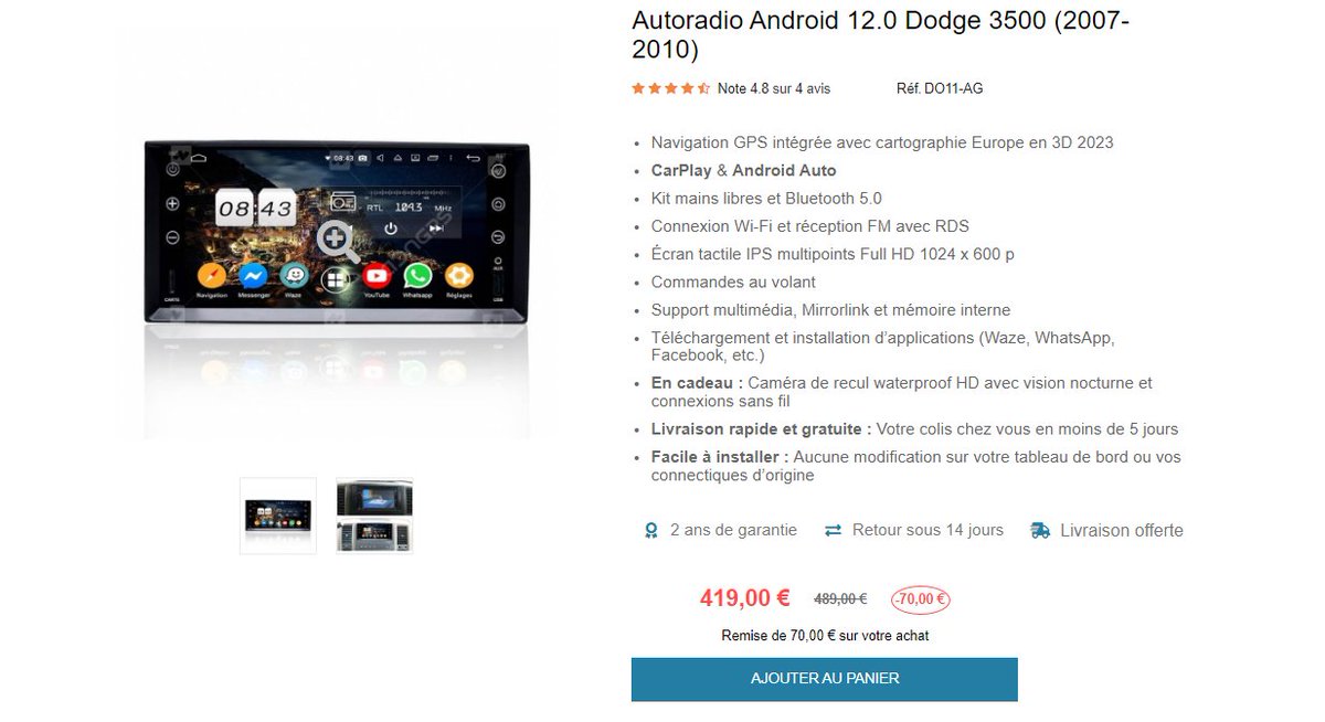 AdnGps's tweet photo. Autoradio Android 12.0 Dodge 3500 (2007-2010) https://t.co/oKsZSfvV4H