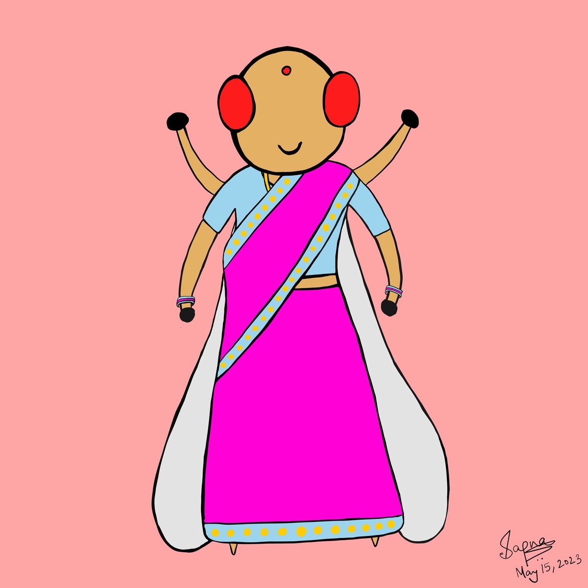 Say hi to the ‘Indian fruit fly’ 🪰 🥻 

#stem #scicomm #sciart #science #biology #drawing #artist #art #adobe #drosophila #fruitfly #saree #sareenotsorry #india #indian #artistsofinstagram