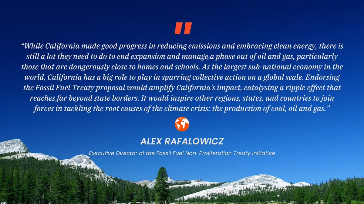 @SenGonzalez_33 @standearth @IENearth As exciting as a major endorsement for the #FossilFuelTreaty is, as @alexraf made clear 'there is still a lot they need to do'

Check out @LastChance_CA for an outline of immediate actions California can take to fast-track a transition away from oil & gas: lastchancealliance.org/about/#:~:text…