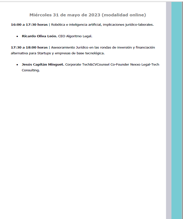 algoritmolegal's tweet image. Nuestro director @RicarditoOliva impartirá la ponencia &quot;Robótica e #InteligenciaArtificial, implicaciones jurídico-laborales&quot; en el Curso de Especialización y Asesoramiento Jurídico a Empresas y Emprendedores del Entorno Digital, organizado por el Colegio de Abogados de Málaga.