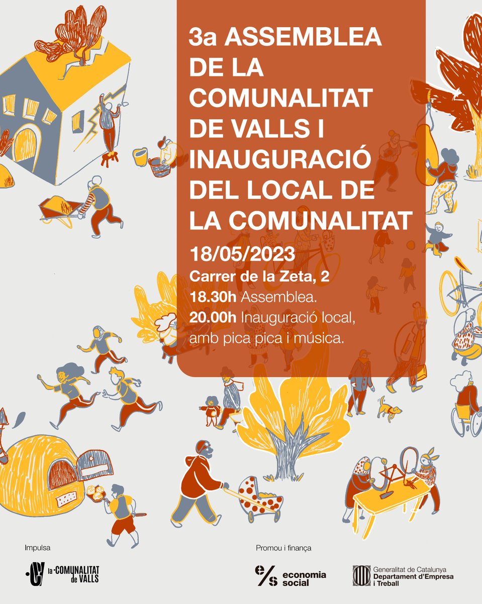 vallscomunal's tweet photo. 📆Aquest dijous a les 18.30h les entitats de Valls teniu una cita important amb la 3a assemblea de la Comunalitat! [🧵]1/3 https://t.co/KPnYO5VKUF