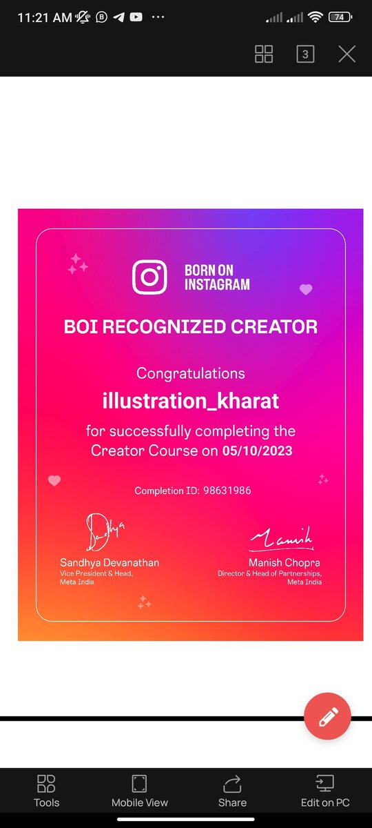 OFFICIALLY CREATOR CERTIFICATE 

Thank you INSTAGRAM ❤️

#instagram 
#bornoninstagram
#creator #creative #bio #earn #reels #create #ideas #viral2023