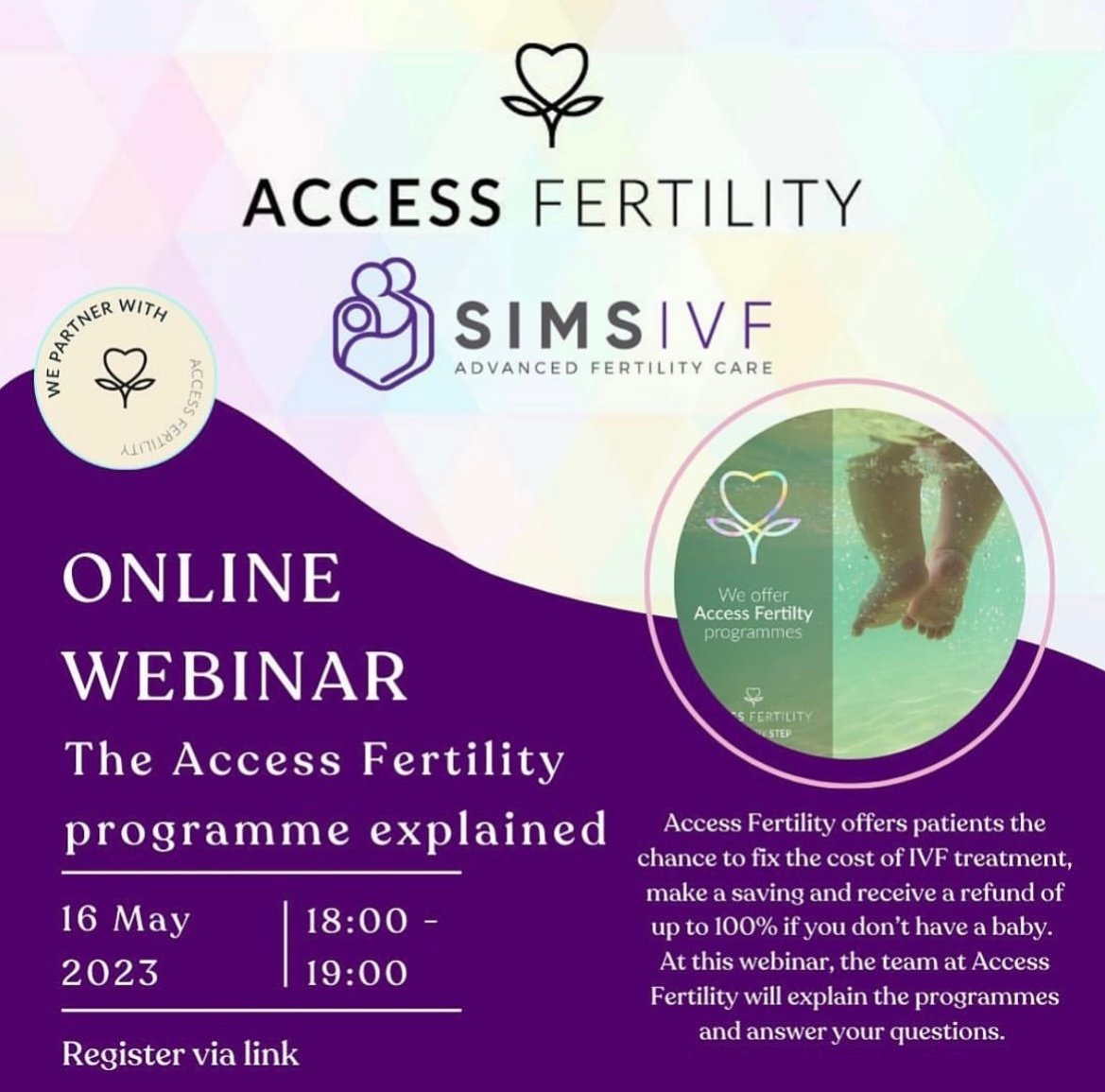 AccessFertility's tweet photo. This evening, our Assistant Clinics Manager Olympia, will be chatting to
@simsivf about our IVF treatment programmes.
➡️ Register now: https://t.co/CcHtk5I57n
#ivfcommunity #accessfertility https://t.co/B8Xx6lJ0vA