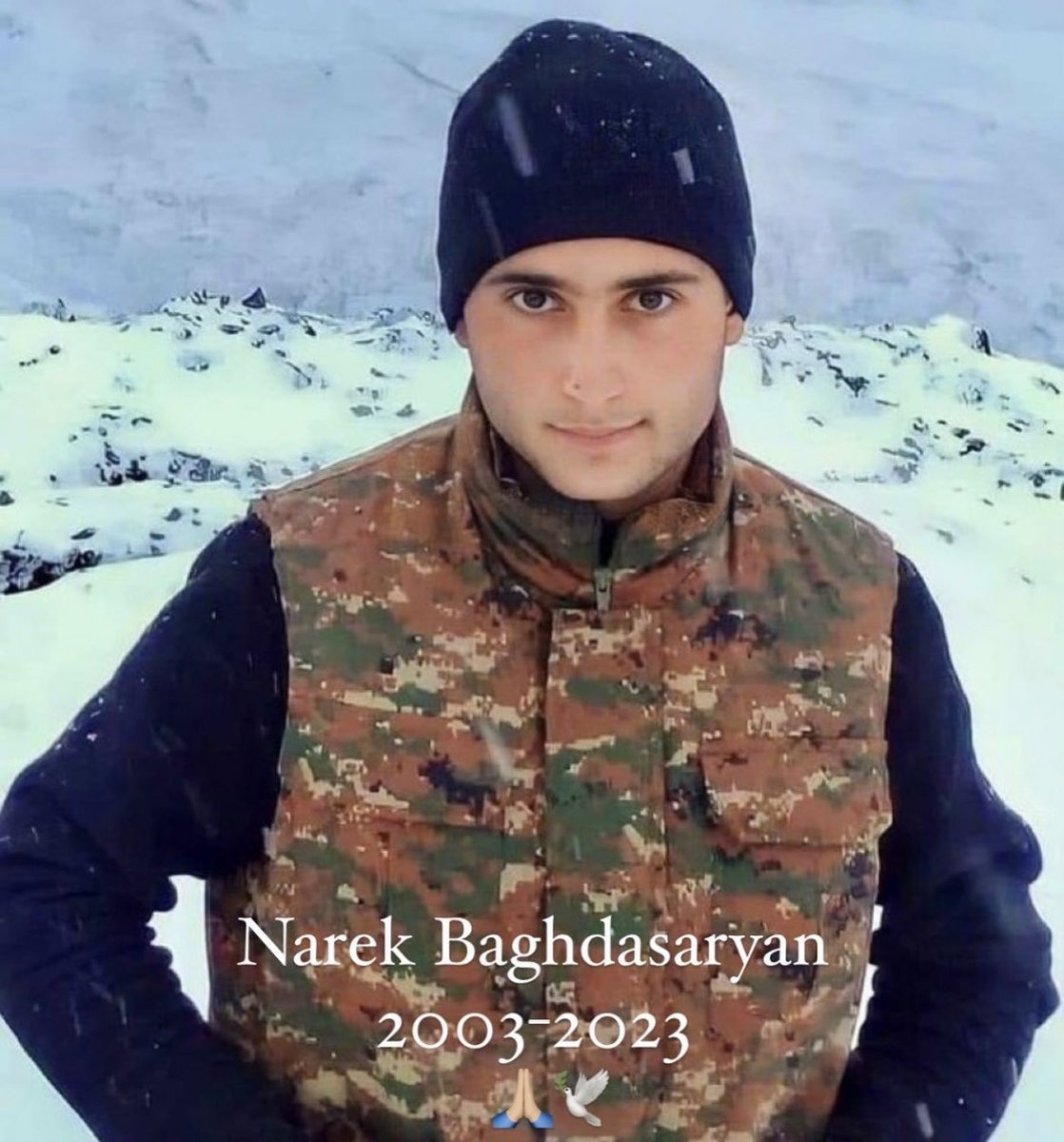 🇦🇲#Arménie - Vendredi, à la suite de la nouvelle offensive azerbaïdjanaise sur Sotk, Narek Baghdasaryan, un soldat arménien âgé de 20 ans, est décédé. 🙏🏻 Qu'il repose en paix.