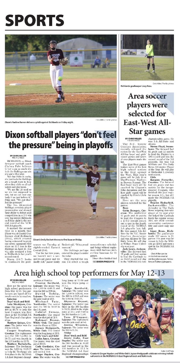 Today’s local sports coverage in print 🗞️ 📰 

⁦