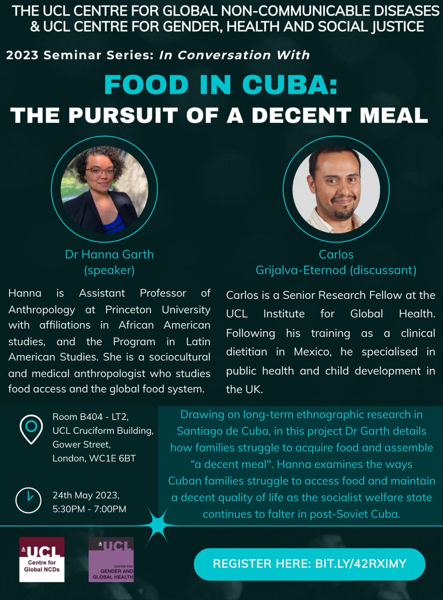 UCL Centre for Gender, Health & Social Justice (@uclgenderhealth) on Twitter photo Join us for a fabulous seminar by Dr Hanna Garth, in collaboration with the UCL Centre for Global Non Communicable Diseases <a href="/fottrell/">Ed Fottrell</a>, <a href="/kentbuse/">kent buse</a> <a href="/medanthq/">Medical Anthropology Quarterly</a> <a href="/MedAnthropology/">Medical Anthropology</a> <a href="/MedAnthroTheory/">Med Anthro Theory</a> <a href="/medanthUCL/">UCL Medical Anthropology Blog</a> <a href="/galarexer/">Gala Rexer</a> <a href="/SLASLatAm/">SLAS Society for Latin American Studies</a> <a href="/Feminista2011/">Maxine Molyneux</a> @feminineupheave Join us for a fabulous seminar by Dr Hanna Garth, in collaboration with the UCL Centre for Global Non Communicable Diseases <a href="/fottrell/">Ed Fottrell</a>, <a href="/kentbuse/">kent buse</a> <a href="/medanthq/">Medical Anthropology Quarterly</a> <a href="/MedAnthropology/">Medical Anthropology</a> <a href="/MedAnthroTheory/">Med Anthro Theory</a> <a href="/medanthUCL/">UCL Medical Anthropology Blog</a> <a href="/galarexer/">Gala Rexer</a> <a href="/SLASLatAm/">SLAS Society for Latin American Studies</a> <a href="/Feminista2011/">Maxine Molyneux</a> @feminineupheave