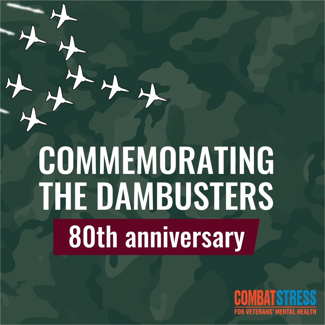CombatStress's tweet photo. This year marks the 80th anniversary of the Dambusters Raid, the most daring and dangerous air raid operations of the Second World War. On 16-17 May 1943, 617 Squadron flew for six hours in an heroic attempt to disrupt production. Today we remember and thank these brave people. https://t.co/yp8xwrg3Mf