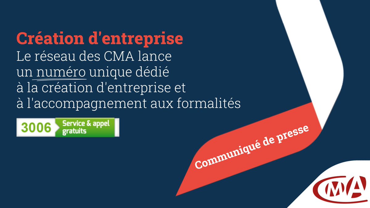 🔴Le réseau des #CMA simplifie les démarches de création d'entreprise avec un numéro vert unique : le 𝟯𝟬𝟬𝟲 ! 📞 Contactez ce numéro pour bénéficier d'un accompagnement personnalisé dans vos formalités d'entreprise. Communiqué complet ici ➡️ bit.ly/3IdnmOK