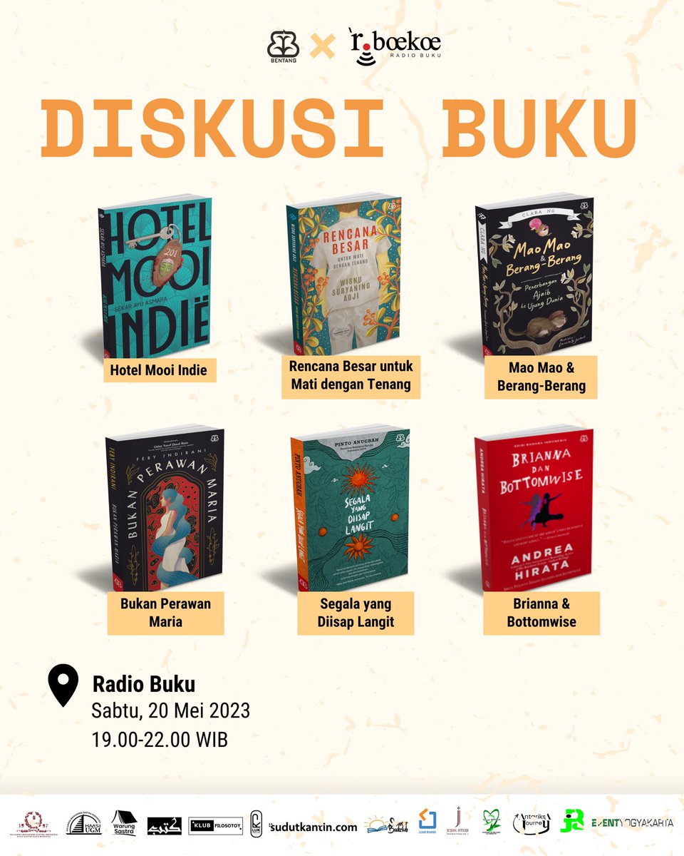 bentangpustaka's tweet photo. #BincangBuku #WorkshopKarir #BentangPustakaXRadioBuku #DiskusiBuku #EventYogyakarta https://t.co/LHJGizG58F