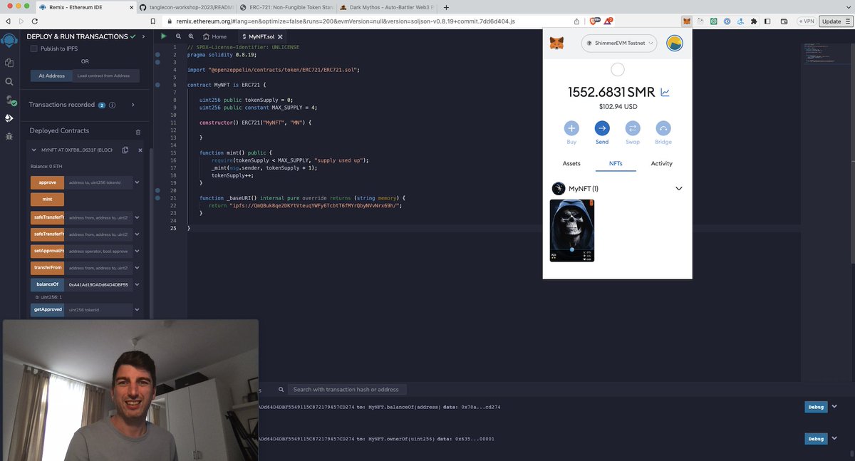 DarkMythosTCG's tweet photo. 🔥Many thanks to @marcobesier  who designed his workshop on @TangleCon with our project. #ShimmerEVM @shimmernet will come, Dark Mythos will come WITH ShimmerEVM :) We are hyped, thanks Marco!

#IOTA #Shimmer #Tanglecon #TCG #NFT https://t.co/72FYiwCyrS