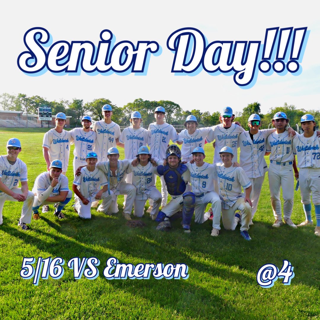 TODAY IS SENIOR DAY FOR BASEBALL!!!! HOME VS EMERSON FOR THE LEAGUE @4!!!! MANDATORY ATTENDANCE!!!