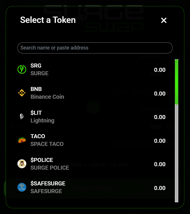 SURGEPROTOCOL's tweet photo. There are over 50 tokens paired to SRG with active communities, buying these tokens directly with #BNB, #ETH or #AETH on the SurgeSwap is an easy task.

1️⃣ - Visit https://t.co/r5L0XpPIez

2️⃣ - Connect your wallet and select any hardcoded contract from the drop-down menu or enter a #SRG20 contract address

3️⃣ - Enter the BNB/ETH/AETH amount you want to spend

4️⃣ - Click the 'Approve Token' button and accept the request in your wallet

5️⃣ - Click the 'SurgeSwap' button and accept the request in your wallet!

6️⃣ - Done!

Discussions about SRG20 tokens are held in our SURGERS Community: https://t.co/T0uPIO15cb ⚡️

Official links: https://t.co/SXUGZgqsIM
------------
#Crypto #DeFi #SURGE #SRG20 $SRG #SURGEPROTOCOL #Uniswap #PancakeSwap #cryptocurrency #SurgeSwap

DISCLAIMER: The SURGE PROTOCOL team neither endorses nor advises the purchase of any tokens at any time. Prior to investing your hard-earned money, it is imperative that you conduct thorough due diligence. Furthermore, we would like to emphasize that we are not affiliated with these SRG20 tokens, and we want to remind you that crypto investments involve inherent risks.