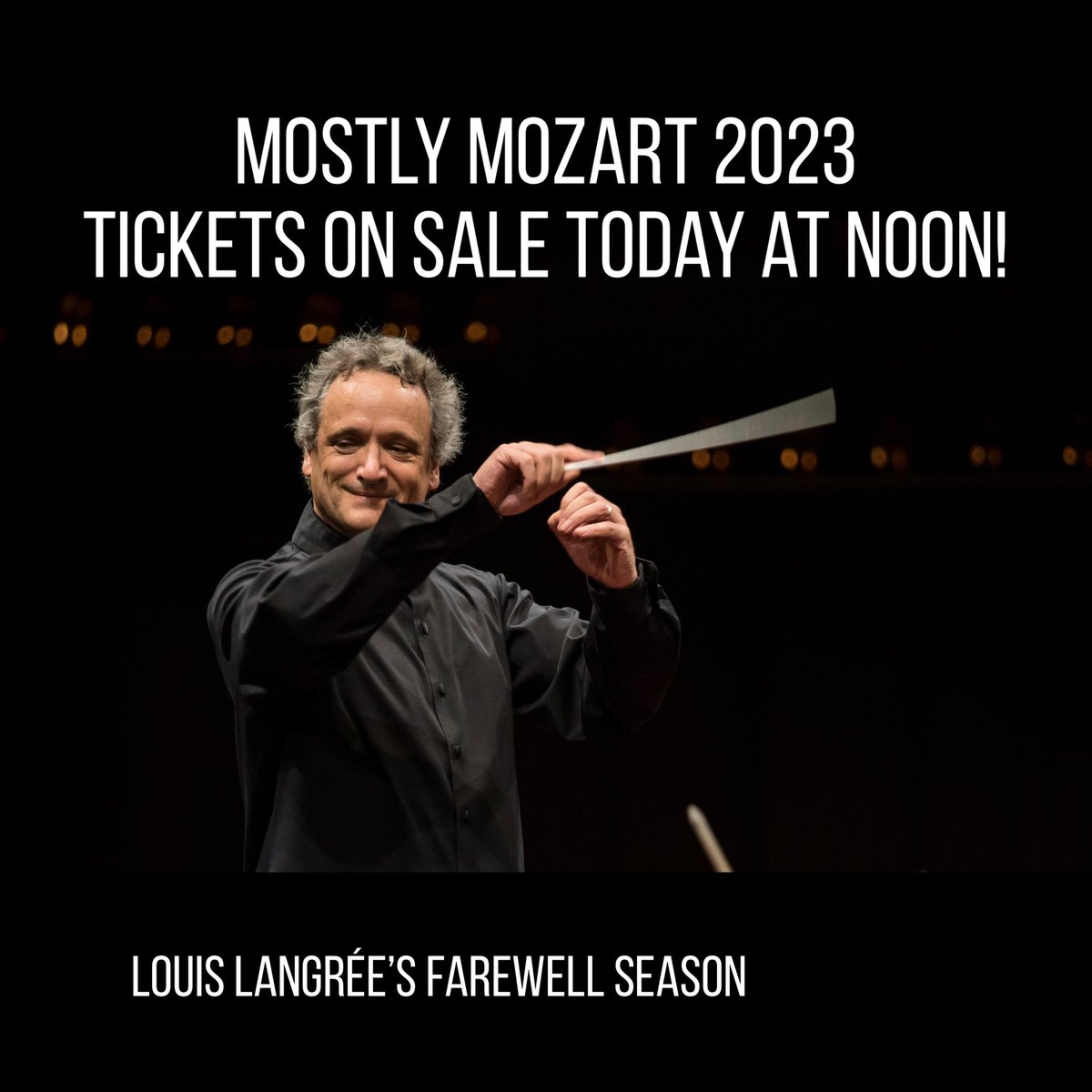 FestOrchLC's tweet photo. Tickets (choose-what-you-pay)for our 2023 season go on sale today at 12 on the Lincoln Center Website under “Summer for the City”
😢It’s the final MM season of Maestro @louislangree so be sure to get your tickets so you don’t miss it!
#summer
#mostlymozart #untilthenamechange https://t.co/Q4VzG2ePG6