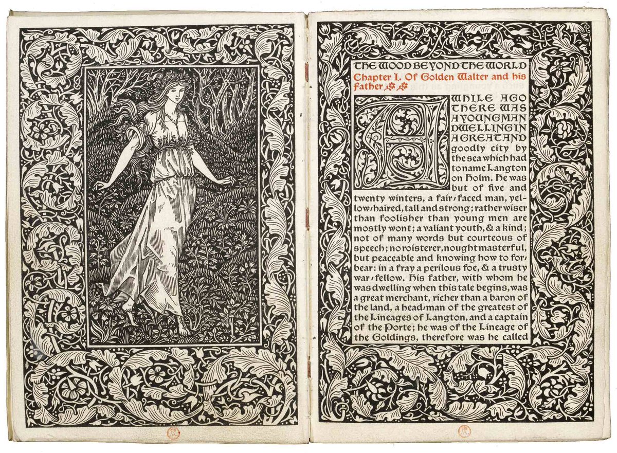The 1896 edition of the works of Geoffrey Chaucer illustrated by #ArtsandCrafts movement designer William Morris. via @vamuseum #WilliamMorris #Arts&Crafts