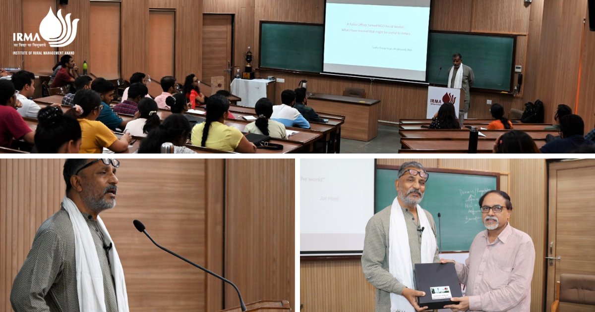 IRMAOfficial79's tweet image. IRMA recently hosted Mr. Sudhir Pratap Singh, General Secretary of Sapna NGO and Director General (Retd.) of NSG for a session under the Thursday Academic Seminar Series (TASS).
irma.ac.in/news/1148
#IRMA #academictalks #leadershiptalks #RuralManagement #RuralDevelopment