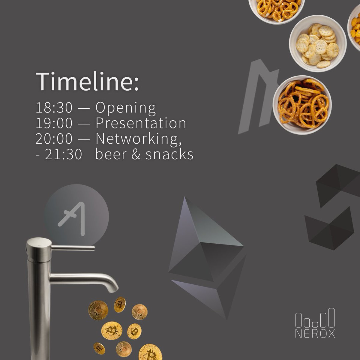 #NeroxTeam lädt erneut zum #CryptoWohnzimmer ein! Diesmal erwartet euch ein Vortrag rund um das Thema #SmartContracts: Was sind sie und warum sind sie smart? Im Anschluss gibt's natürlich jede Menge Networking mit Snacks &amp; Drinks

Hier geht's zum anmelden: meetup.com/de-DE/crypto-w…