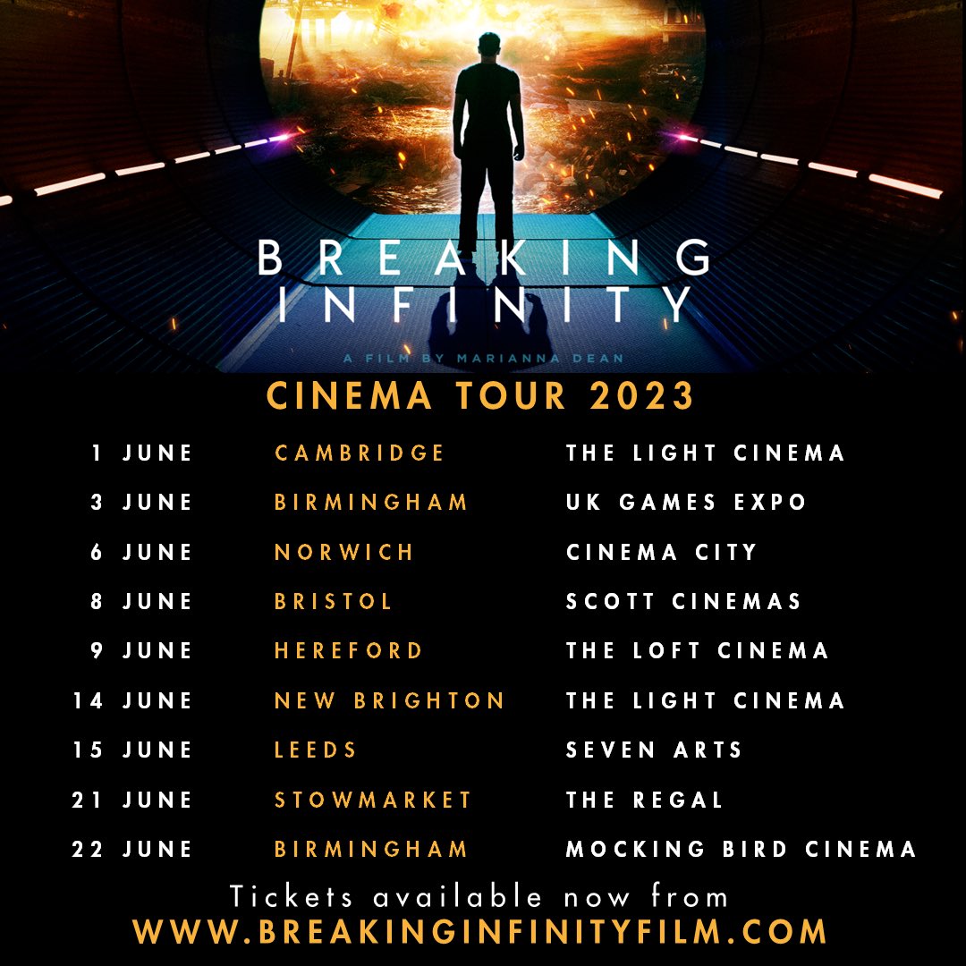 Mariannadean's tweet photo. Can’t wait to kick off Breaking Infinity tour. Join us for a screening &amp; live Q&amp;A. Tickets https://t.co/IXDX25sdG9

@breakinginfinit @ZoeFCunningham @lightcambridge @UKGamesExpo @CinemaCityNrw @ScottCinemasUK @TheLight_NB @Seven_Arts @Loft_Cinema @TheRegalStow @mockbirdcinema https://t.co/k1yg6VaHkt