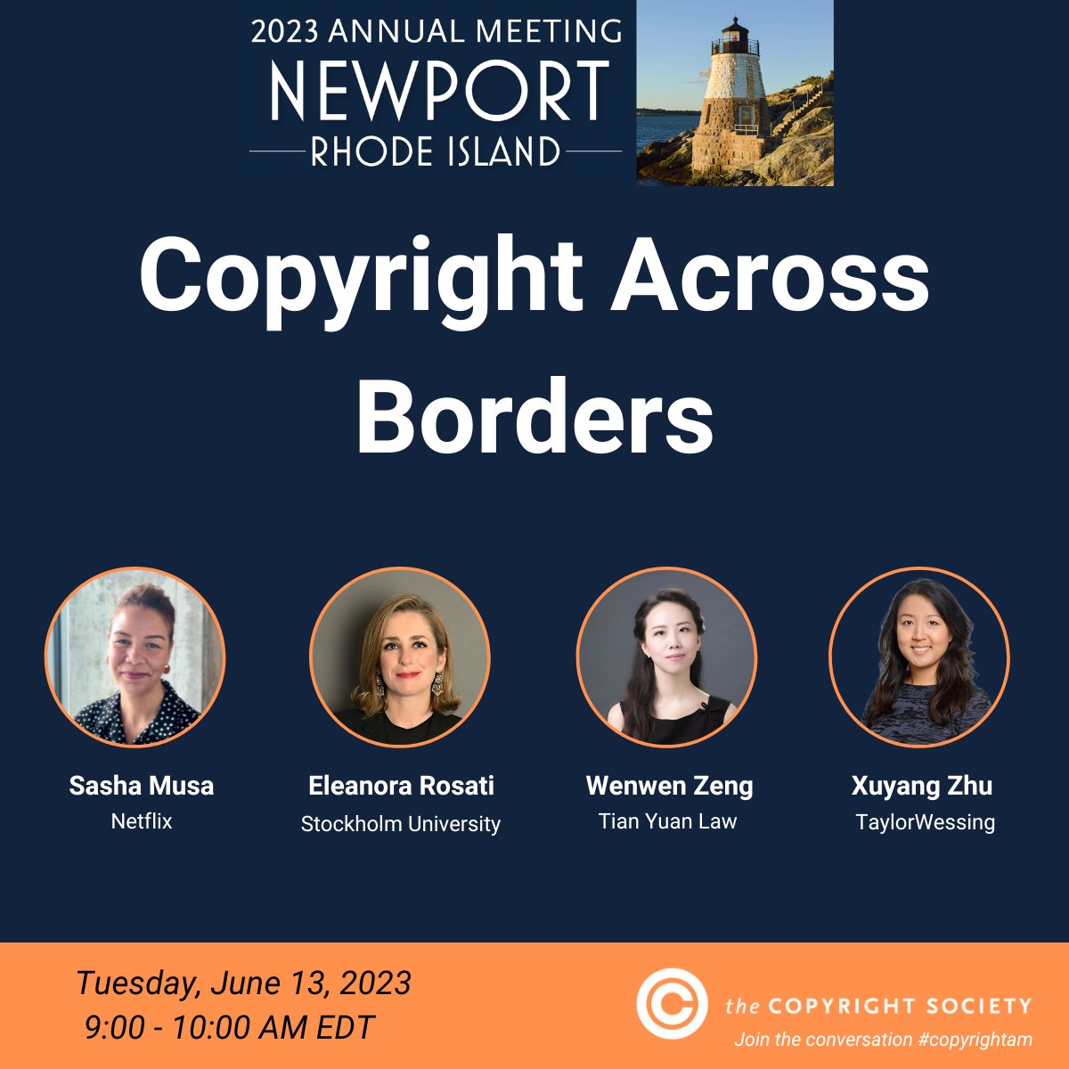 copyrightsoc's tweet photo. Join us for the Annual Meeting and hear expert panelists discuss #copyrightlaw across borders, perspectives from the U.S. to Europe to China!

See the full agenda and register online: https://t.co/YliURNZeO9

@TaylorWessing @netflix @eLAWnora 

#copyrightam #copyrightsociety https://t.co/R8rBRJFtUG