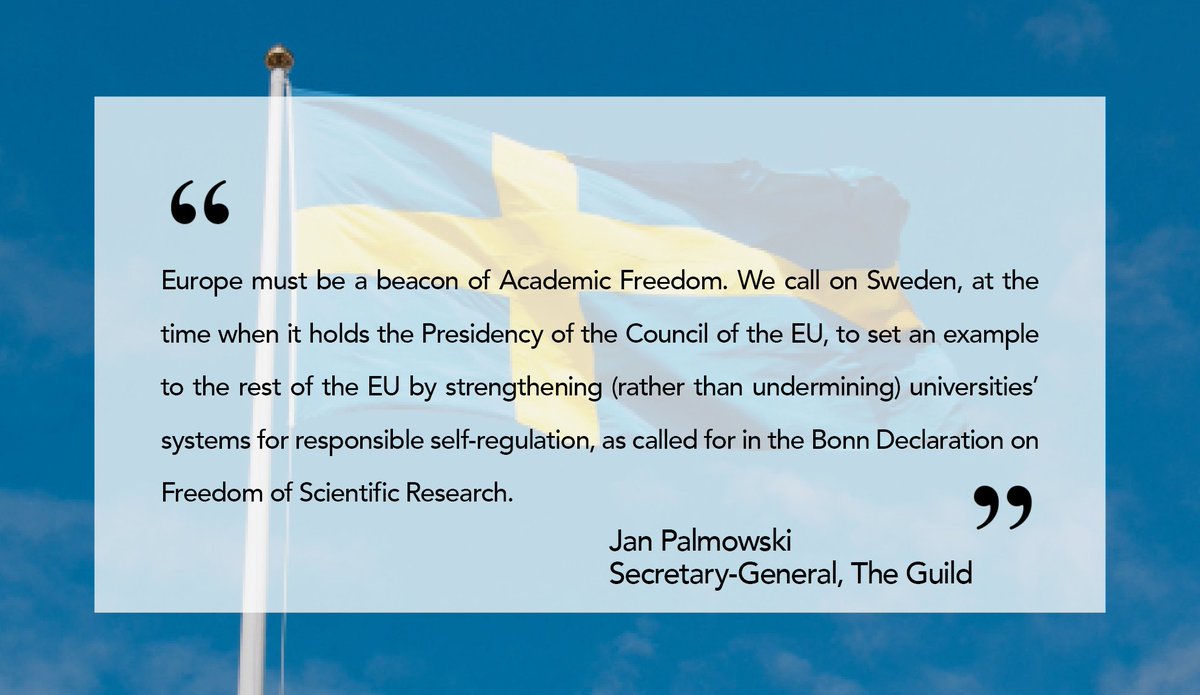 🇸🇪 'Europe must be a beacon of academic freedom' - Secretary-General @janpalmowski states, following the Swedish government's decision to shorten the terms of office of university Board members ➡️ bit.ly/3MqSCfz @sweden2023eu