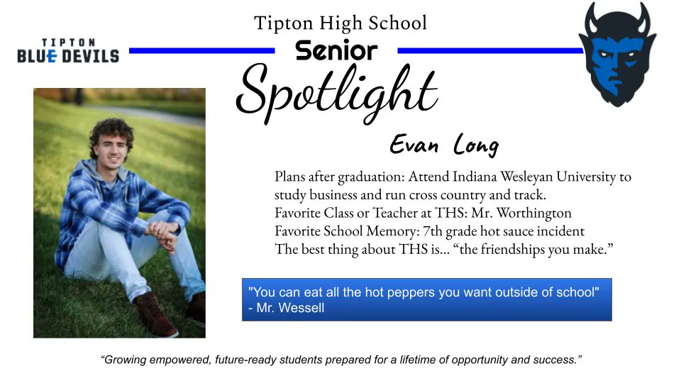 Check out another edition of the THS 'Senior Spotlight'! Congratulations Class of 2023! #BlueFuture