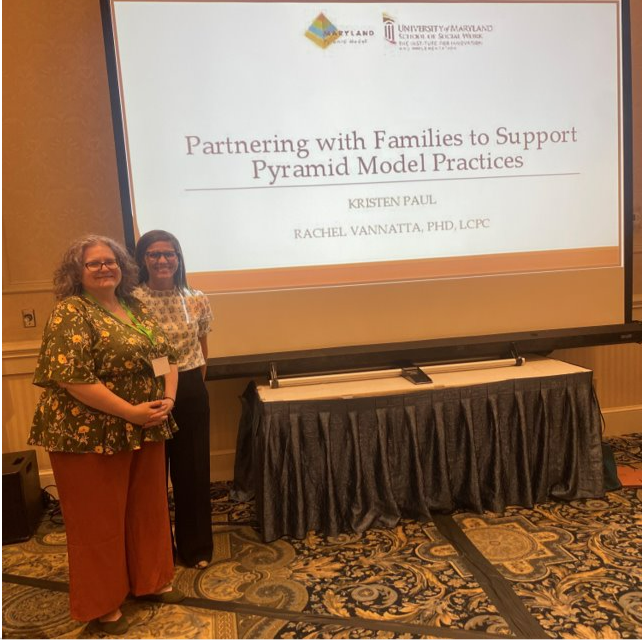 MdPyramid's tweet photo. Kristen Paul from @ParentsPlace_MD  and Rachel Vannatta of the PIEC Team presented  at the @MSCCATweets’s Conference this month, where they shared invaluable insights on supporting families with the Pyramid Model! 👨‍👩‍👧‍👦✨#PyramidModel #ParentsPlaceofMaryland #PIECTeam https://t.co/H7EYiGjD43