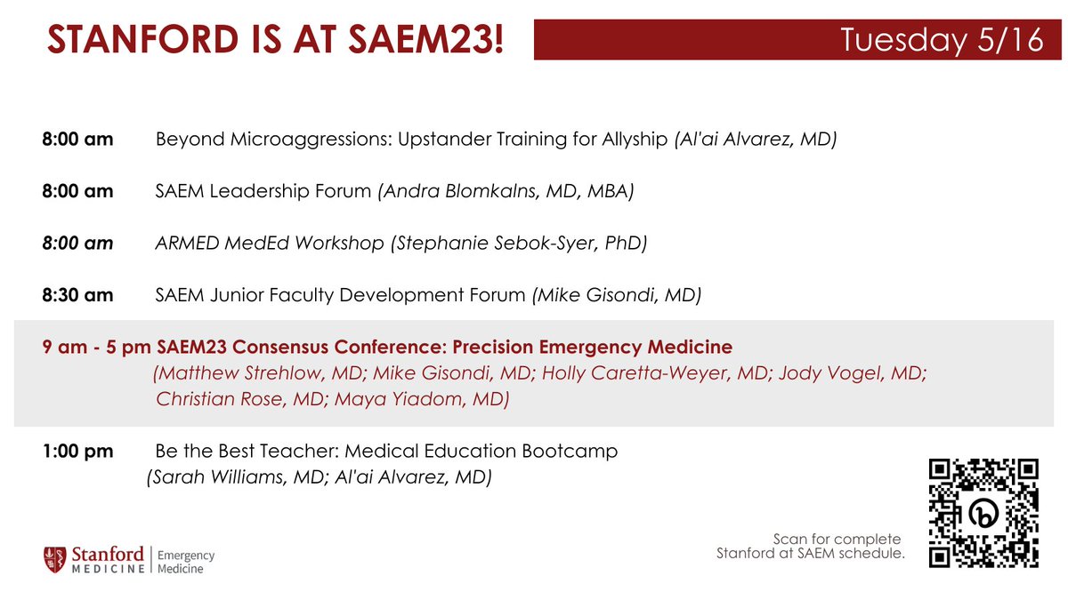 StanfordEMED's tweet photo. Howdy  Austin! @StanfordEMED is onsite &amp; excited to kick off #SAEM23 w/ today's Consensus Conference on #precisionEM plus more appearances from our faculty &amp; fellows, including  Chair Dr. @Blomkalns !

See the full schedule of Stanford at SAEM at https://t.co/rtt5PmKYod https://t.co/UP21WK2iQC