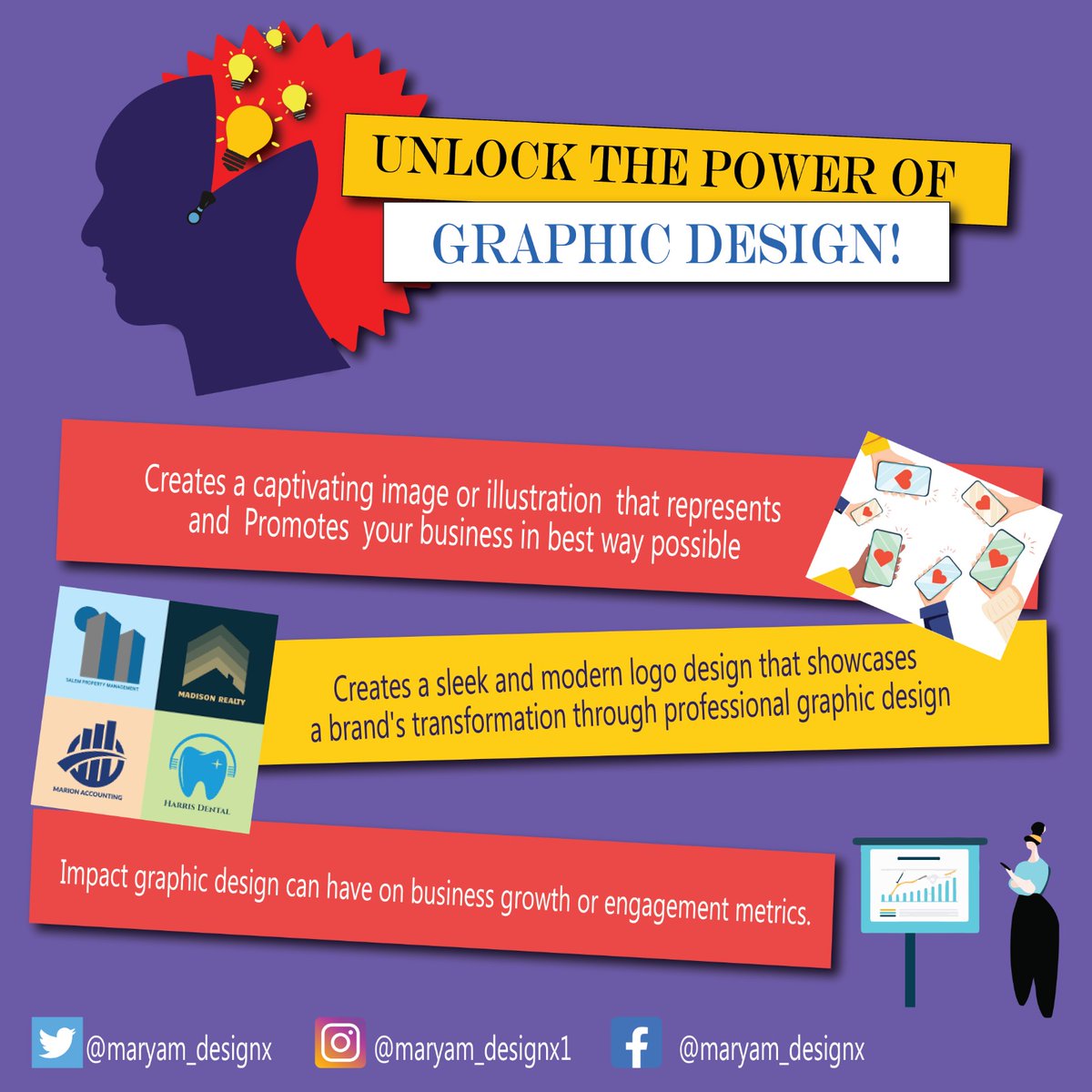 maryam_designx's tweet image. &quot;Unlock the power of graphic design! 🎨✨ Discover how professional visuals can elevate your brand, captivate audiences, and drive results. Reach out to #GraphicDesignPro for stunning designs that make an impact! #DesignInspiration&quot;