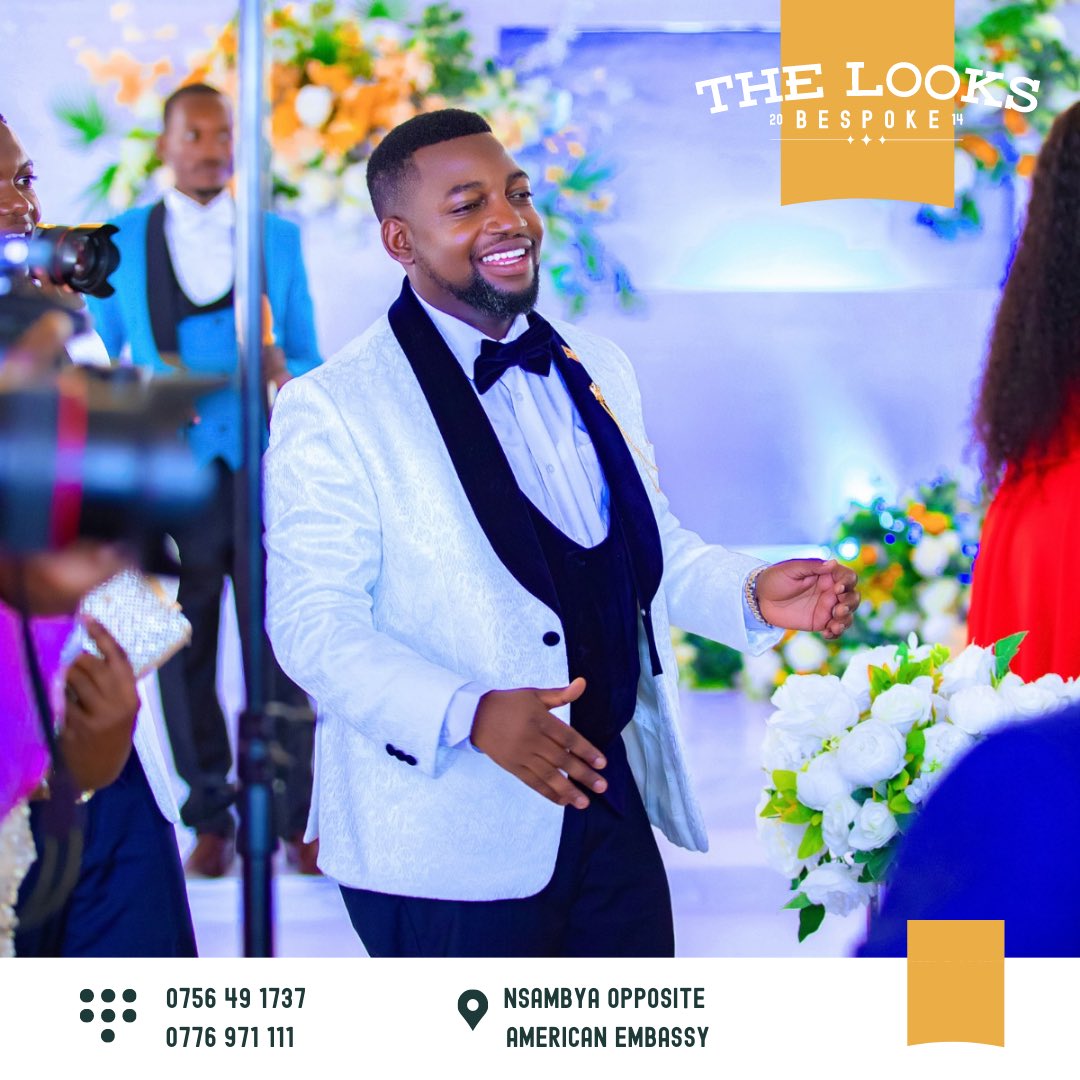 thelooksuganda's tweet photo. Suited up for lifetime of love and adventures

Call us today on 
0756491737 
0776971111 

Visit at today in Nsambya opposite the American Embassy
Let’s make you that dream suit. 

#suit #bespoke #thelooks #fashion #brideandgroom #weddingsuits 
#fashionstyle #mensfashion https://t.co/ckfZNEtEQC