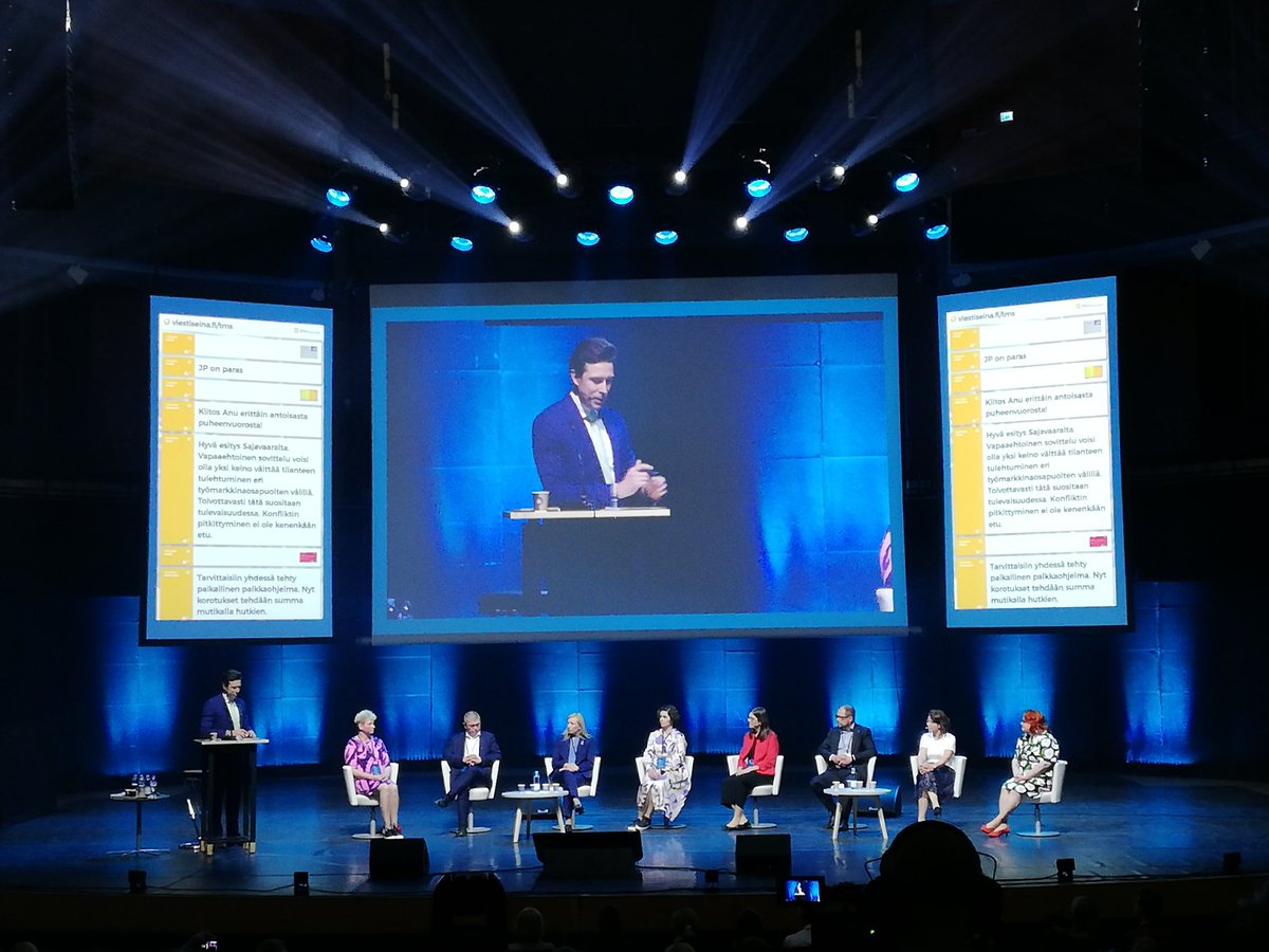 TuulaKukonlehto's tweet photo. #kuntaala 'n #tyoemarkkinaseminaari ssa #pääsopijajärjestö t keskustelemassa yhteisestä, uudesta #neuvottelumallista #Suomi malli mahdollinen? https://t.co/pXGtDsr1Fq