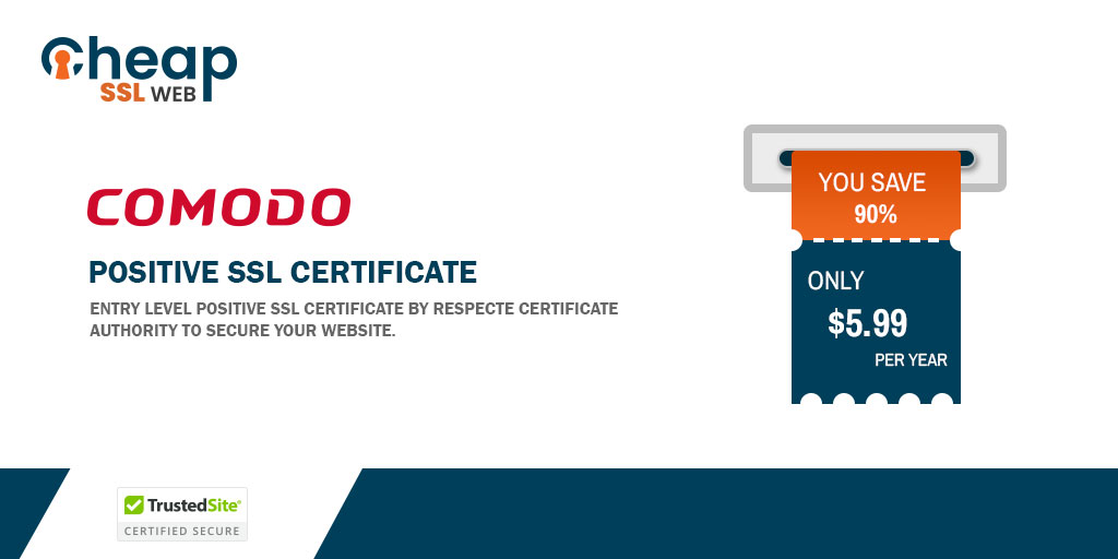 cheapsslweb's tweet image. Get a Comodo Positive SSL Certificate at the Lowest Price - Starts at $5.99/Year
cheapsslweb.com/positive-ssl

➡️ Domain Validation
➡️ Issuance in a few minutes
➡️ 10,000 Warranty Amount
➡️ 2048-Bit RSA key length

#SSLcertificate #comodo #cheapsslweb