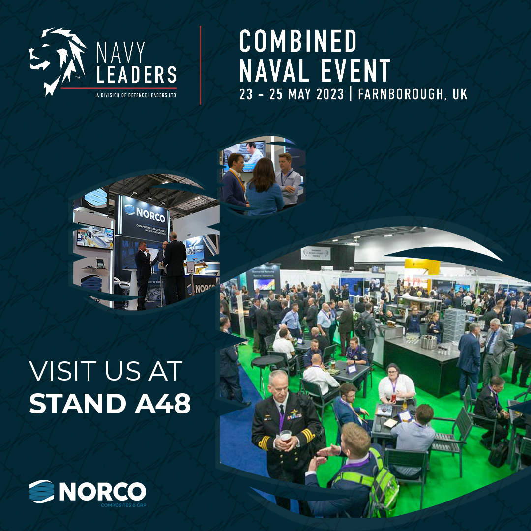 One week until <a href="/Navy_Leaders/">Navy Leaders</a> Combined Naval Event ! 🗓️
Come visit us at Stand A48 in Farnborough 🇬🇧 from May 23-25 to learn about our latest composite manufacturing solutions for the marine defence industry. ⚓
See you there! 👋

#CNE #CNE23 #CNE2023 #NavalEvents #NorcoComposites