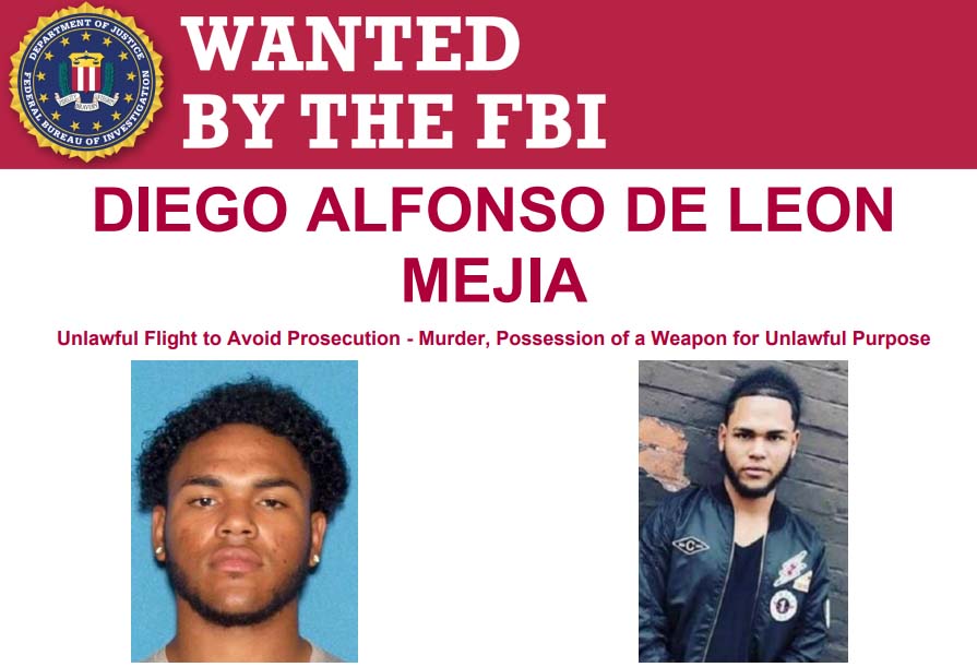 Diego Alfonso De Leon Mejia is wanted by the #FBI for his alleged involvement in the murder of a man at a gas station in Paterson, New Jersey, on May 16, 2019.  The victim was shot and killed: fbi.gov/wanted/murders…