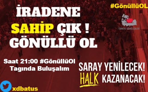 Bu akşam 21:00'da #GönüllüOl başlıklı hastag çalışması yapılacaktır.