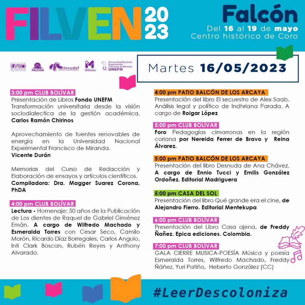 #16May| 🇻🇪 📢 ¡ETIQUETA DEL DÍA! ▶️ 

#LeerDescoloniza 

¡XVIII Feria Internacional del Libro, Capítulo Falcón!