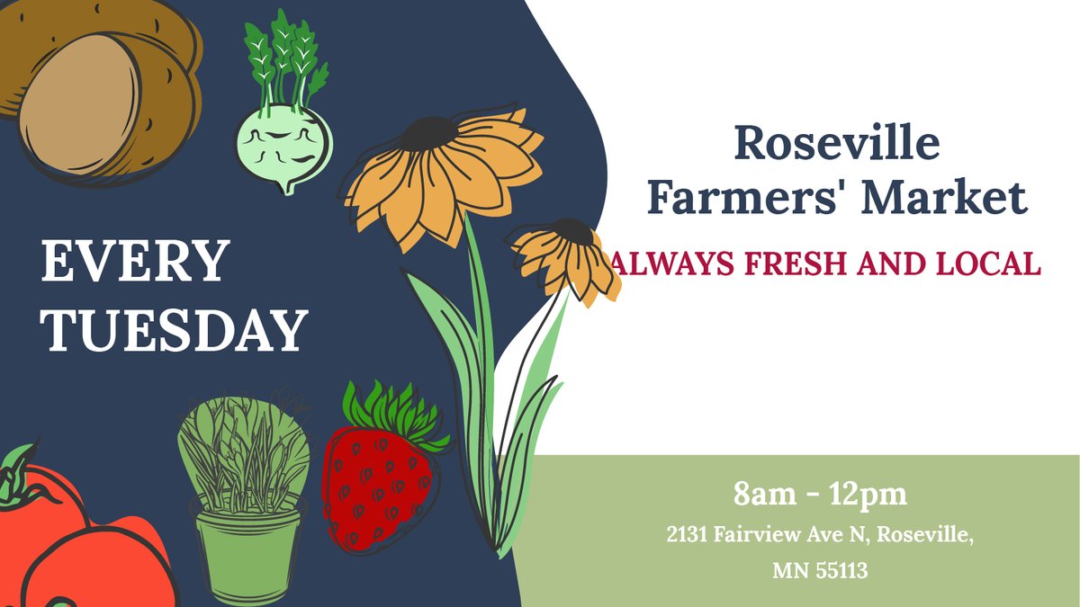 Our Roseville market opens up this morning at 8:00 AM, you can shop for local meats, produce, and plants. Say hello <a href="/RalphyBoy999/">Tony McGinnity</a> while you're there!

#alwaysfresh #alwayslocal #rosevillefarmersmarket #stpaulfarmersmarket
