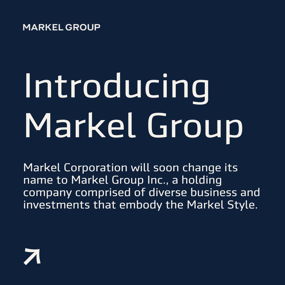 Markel on Twitter "We have some news! Our holding company will be