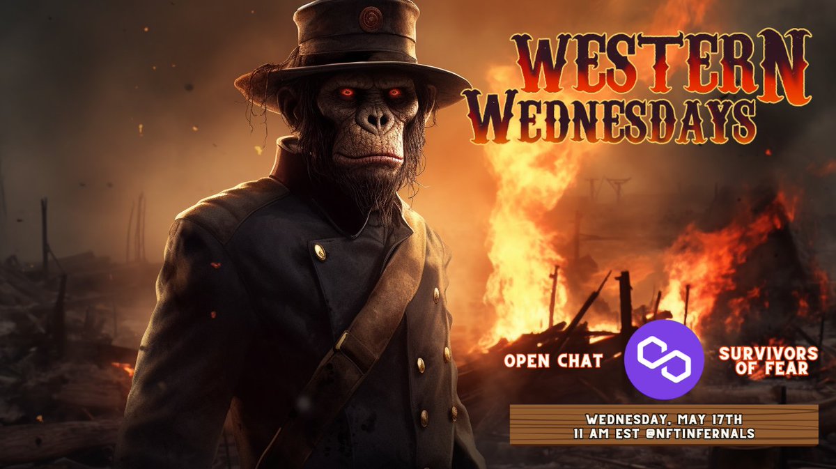 🔥☠️ Western Wednesdays #20: The Survivors of Fear 🔥☠️

The proposal for a new 1k collection with the OG artist &amp; airdrop on <a href="/0xPolygon/">Polygon | POL</a> has been passed by the community ✅

What are the next steps? 👀
Join the core team tomorrow to find out! 👂

Set your reminder: