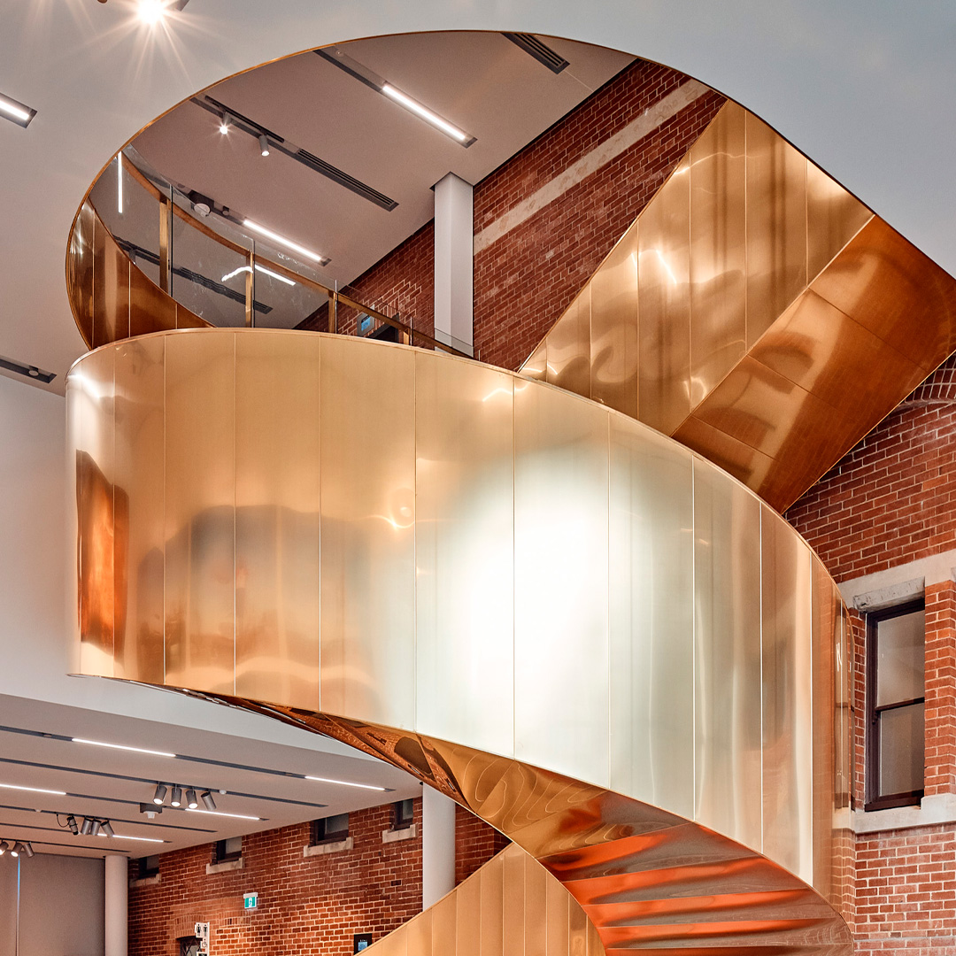 NordicCopper's tweet photo. See our products from around the world! Here’s a few of our favourites:

1️⃣Perth Museum staircases

Location: Perth, Australia
Material: Nordic Brass
Designer: Hassell + OMA (@HASSELL_Studio)
More info: https://t.co/Zk806hpnNx

#architecture #cladding #copper #architects #facades https://t.co/nnpcHFxfyg