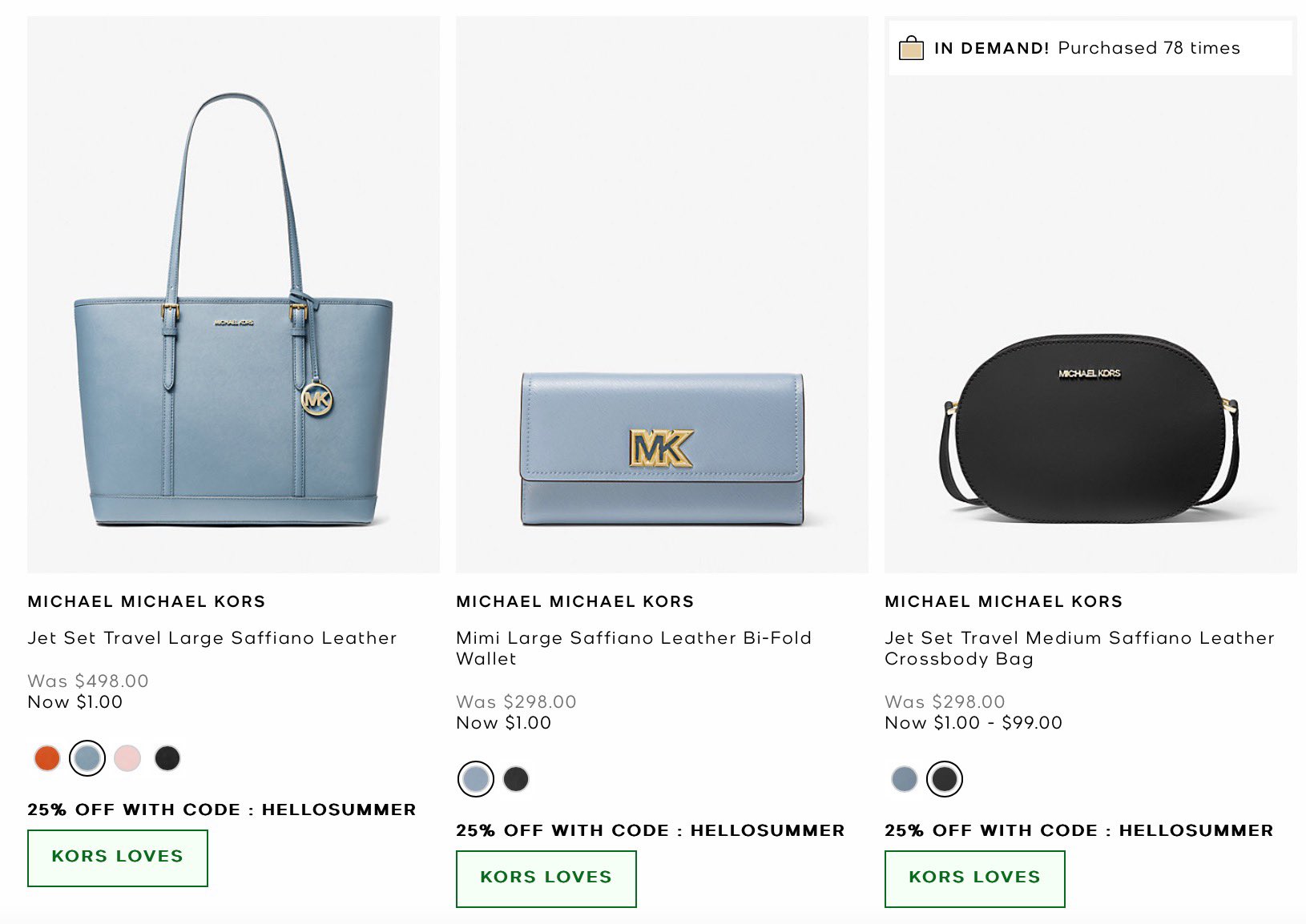 Lord Of Restocks • Hot Deals Freebies on Twitter: "🔥🏃‍♂️RUN!! Kors Handbags low as 𝗢𝗡𝗘 𝗗𝗢𝗟𝗟𝗔𝗥 Michael Kors ‼️Sort low-to-high from this link to view the listings. Select