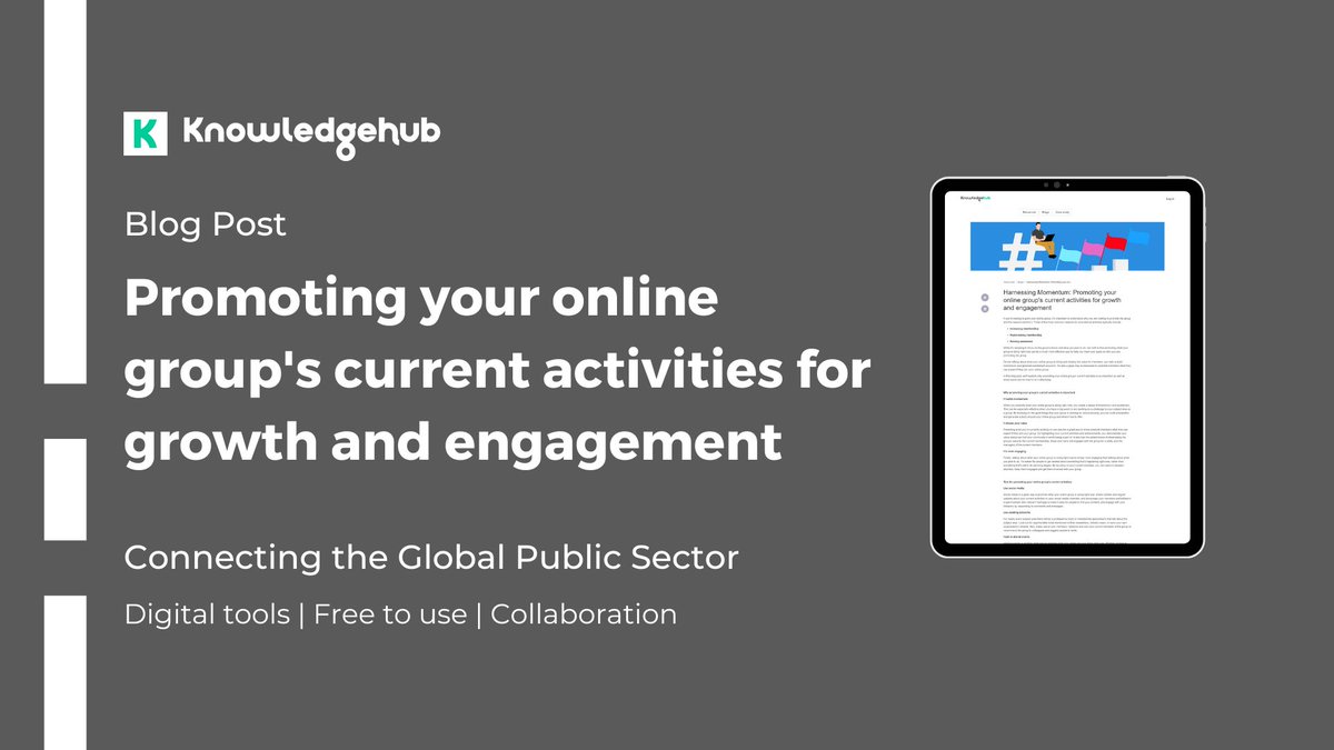 Want to build momentum and engage with potential members of your online group? Check out our latest blog post on why promoting your group’s current activities is so important, and learn how to do it effectively with our expert tips! khub.net/harnessing-mom…