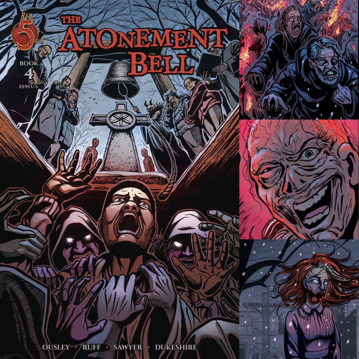 AtonementBell's tweet photo. Tomorrow, your presence is requested for the final chapter. From writer Jim Ousley & artist Tyler B. Ruff, The Atonement Bell #4 is in stores Wednesday from Red 5 Comics.
#supportindiecomics #supportcomicshops #readmorecomics #horror @PromoteHorror @indiecomicszone @CBR https://t.co/0Y8Q65CCs3