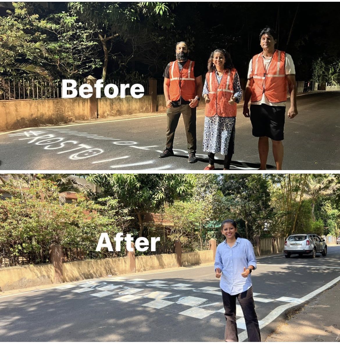 Impact of #rostogoa campaign 
#MIRAMAR ,  Speed Breaker was painted within 2 days
We need to wake up the government before more accidents takes place.  
Near @dhempecollege 
#AamAadmiParty #Panjim #roadsafety #smartcity @DGP_Goa @nitin_gadkari  @DrPramodPSawant  @AamAadmiParty