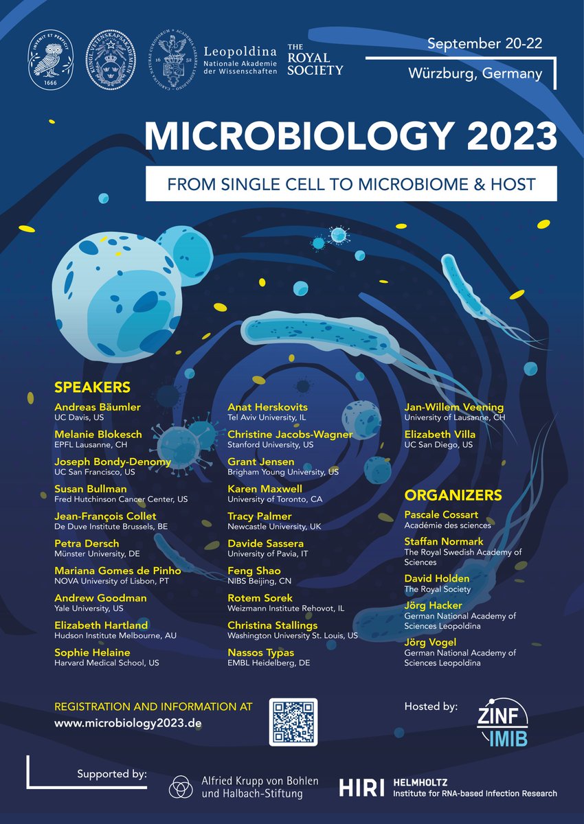 RNAmedBavaria's tweet photo. The Interacademy Conference “Microbiology: from single cell to microbiome and host” is coming to Würzburg this September. Register now for this compelling scientific event with 22 stellar speakers at https://t.co/ElDd3b0Gtd! https://t.co/coTxkXDeKT